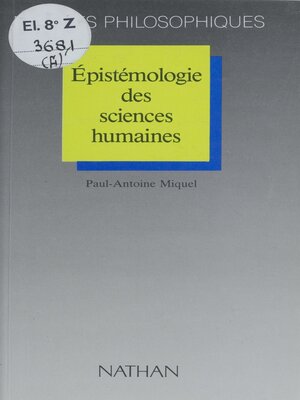 cover image of Épistémologie des sciences humaines